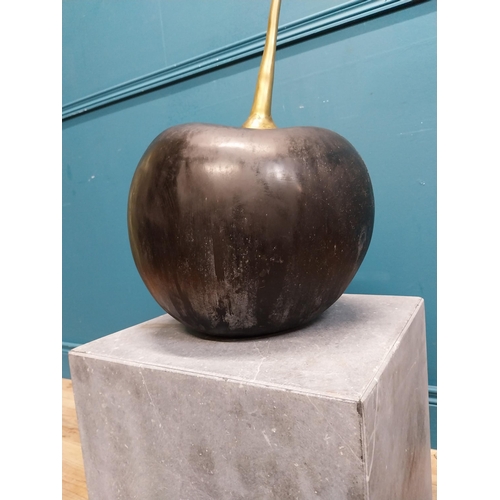 631 - Exceptional quality bronze sculpture of a Cherry on slate base. {112 cm H x 40 cm W x 40 cm D} inclu... 