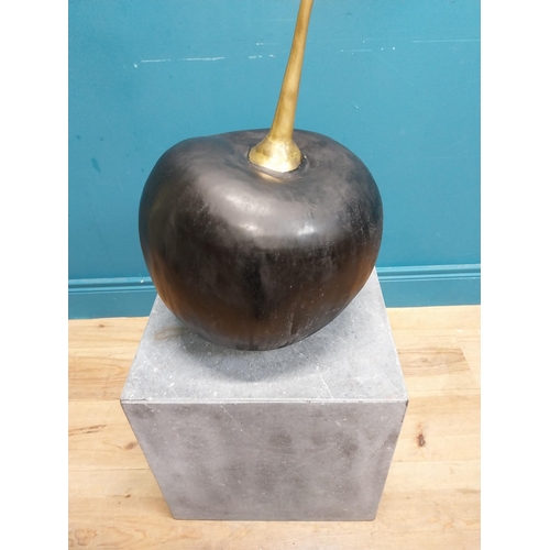 631 - Exceptional quality bronze sculpture of a Cherry on slate base. {112 cm H x 40 cm W x 40 cm D} inclu... 