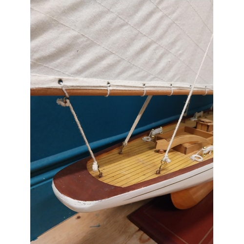 70 - Model of a Yacht {122cm H x 122cm W x 17cm D}