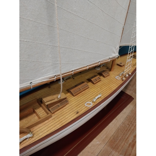 70 - Model of a Yacht {122cm H x 122cm W x 17cm D}