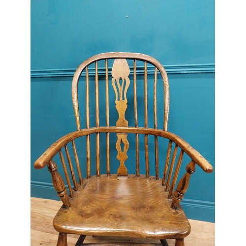 76 - 19th C. ash and elm Windsor armchair. {109 cm H x 60 cm W x 60 cm D}.