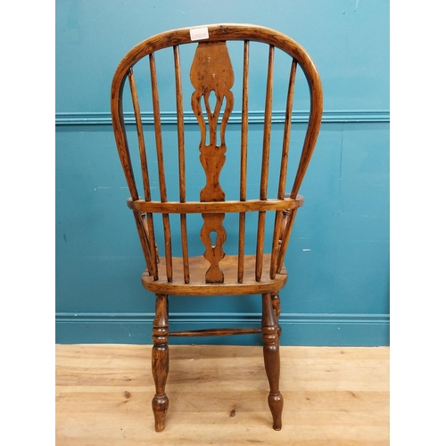 76 - 19th C. ash and elm Windsor armchair. {109 cm H x 60 cm W x 60 cm D}.