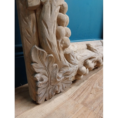 92 - Large highly carved pine picture frame. {120 cm H x 90 cm W x 8 cm D}.