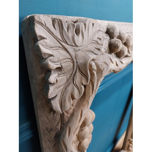 92 - Large highly carved pine picture frame. {120 cm H x 90 cm W x 8 cm D}.