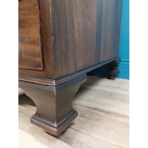 97 - Edwardian mahogany pedestal desk with drawers and tooled leather top. {77 cm H x 180 cm W x 75 cm D}... 