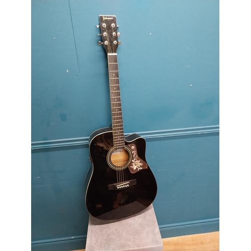 252 - Axman 6 string electric acoustic Guitar {105 cm H x 41 cm W x 40 cm D}.