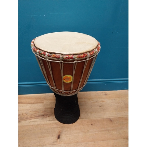 424 - African Bongo drum {63 cm H x 38 cm Dia.}.