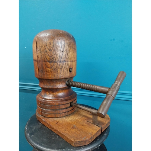 349 - Early 20th C. wooden hat stretcher. {22 cm H x 34 cm W x 15 cm D}.