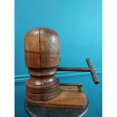 349 - Early 20th C. wooden hat stretcher. {22 cm H x 34 cm W x 15 cm D}.