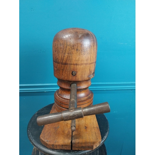 349 - Early 20th C. wooden hat stretcher. {22 cm H x 34 cm W x 15 cm D}.