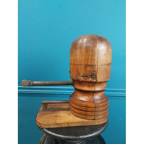 349 - Early 20th C. wooden hat stretcher. {22 cm H x 34 cm W x 15 cm D}.