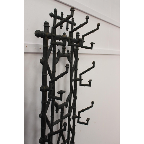 288 - 19th. C. Cast iron coat and stick stand in oriental banboo style {H 179cm x W 57cm x D 29cm } (NOT A... 