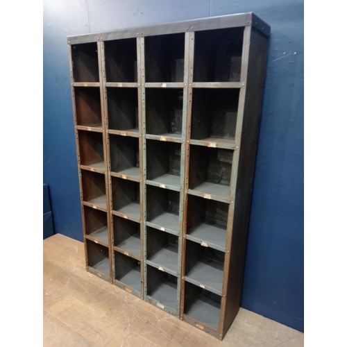 415 - Twentyfour metal pigeon hole cabinet {H 180cm x W 124cm x D 31cm } (NOT AVAILABLE TO VIEW IN PERSON)