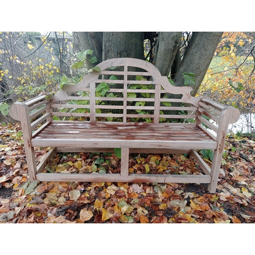 712 - Teak Malborough bench {H 94cm x W 164cm x D 52cm }. (NOT AVAILABLE TO VIEW IN PERSON)