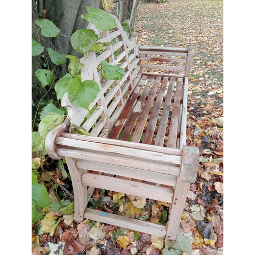 712 - Teak Malborough bench {H 94cm x W 164cm x D 52cm }. (NOT AVAILABLE TO VIEW IN PERSON)