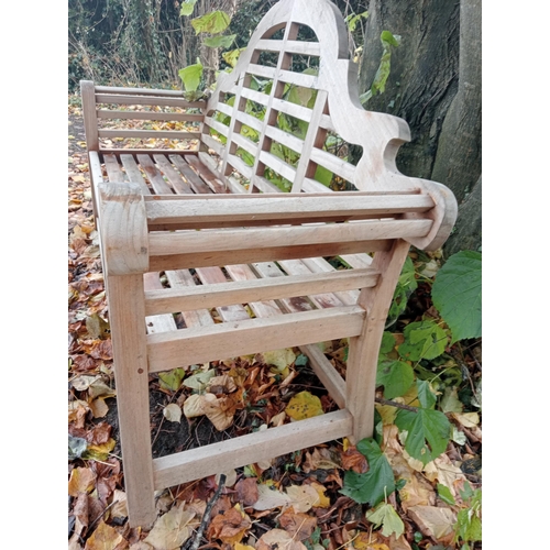 712 - Teak Malborough bench {H 94cm x W 164cm x D 52cm }. (NOT AVAILABLE TO VIEW IN PERSON)