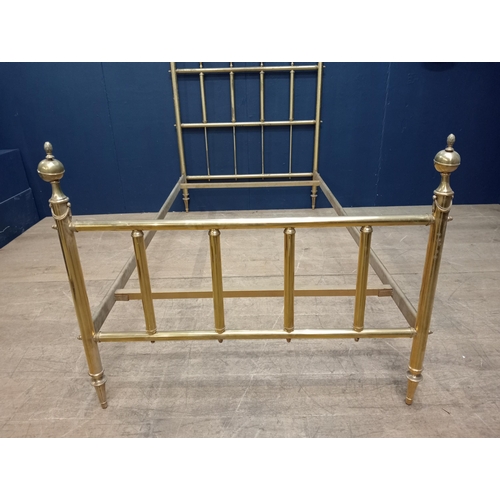 463 - Brass single bed {H 150cm x W 100cm x D 200cm } (NOT AVAILABLE TO VIEW IN PERSON)