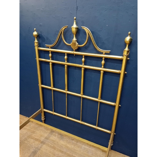 464 - Brass single bed {H 150cm x W 100cm x D 200cm } (NOT AVAILABLE TO VIEW IN PERSON)