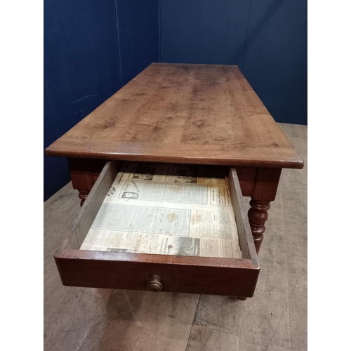 546 - Fruitwood kitchen table with single drawer {Table H 71cm x W 200cm x D 77cm } (NOT AVAILABLE TO VIEW... 