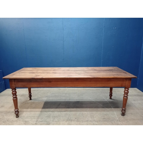 546 - Fruitwood kitchen table with single drawer {Table H 71cm x W 200cm x D 77cm } (NOT AVAILABLE TO VIEW... 