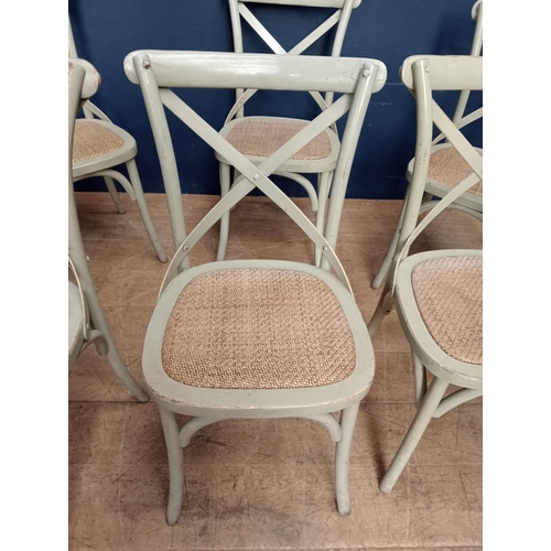 550 - 6 bentwood cross back chairs {Chairs H 88cm x W 54cm x D 41cm } (NOT AVAILABLE TO VIEW IN PERSON)