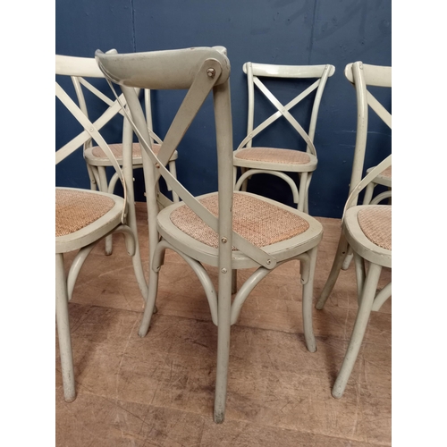 550 - 6 bentwood cross back chairs {Chairs H 88cm x W 54cm x D 41cm } (NOT AVAILABLE TO VIEW IN PERSON)