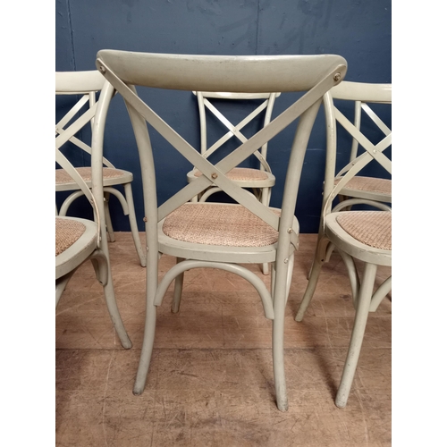 550 - 6 bentwood cross back chairs {Chairs H 88cm x W 54cm x D 41cm } (NOT AVAILABLE TO VIEW IN PERSON)