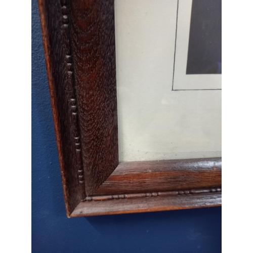 557 - Woman portrait in oak frame 19th C {H 59cm x W 48cm } (NOT AVAILABLE TO VIEW IN PERSON)