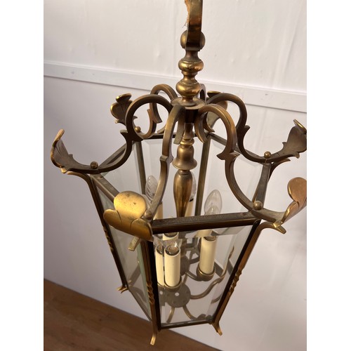 231 - Large French antique bronze hall light {H 80cm x Dia 38cm } (NOT AVAILABLE TO VIEW IN PERSON)