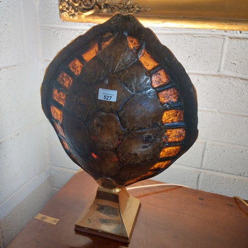 527 - Early 20th C. tortoise shell and brass designer table lamp. {50 cm H x 40 cm W x 15 cm D}