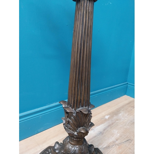 650 - Pair of exceptional quality bronze six branch candelabras on reeded column decorated with acanthus l... 