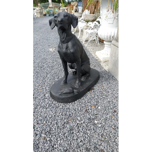 723 - Pair of good quality French cast iron models of Hunting Dogs in the 19th C. style {90 cm H x 88 cm W... 