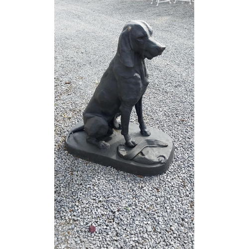 723 - Pair of good quality French cast iron models of Hunting Dogs in the 19th C. style {90 cm H x 88 cm W... 