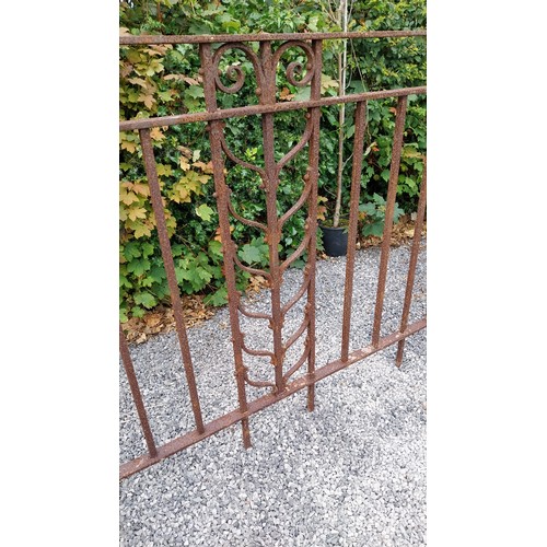 728 - Collection of early 20th C. wrought iron railings - total nineteen sections {133 cm H.}.