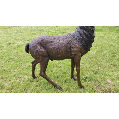 734 - Exceptional quality bronze statue of a majestic Stag {207 cm H x 165 cm W x 92 cm D}.