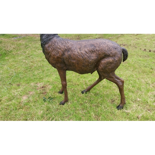 734 - Exceptional quality bronze statue of a majestic Stag {207 cm H x 165 cm W x 92 cm D}.