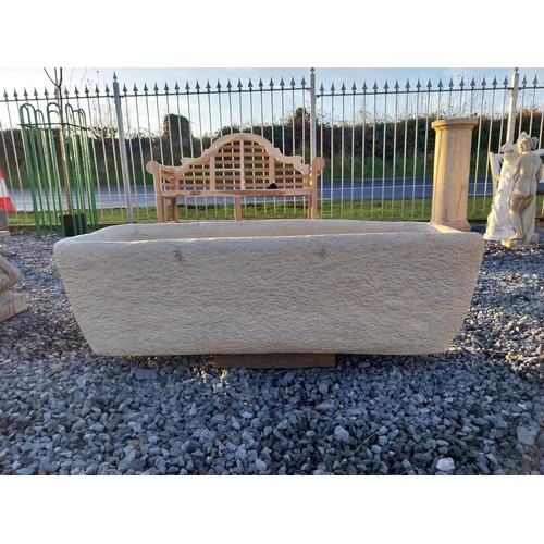 742 - Good quality moulded stone trough {29cm H x 99cm W x 39cm D}