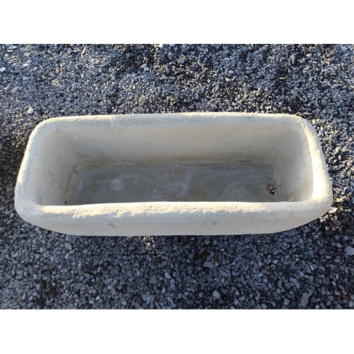 742 - Good quality moulded stone trough {29cm H x 99cm W x 39cm D}