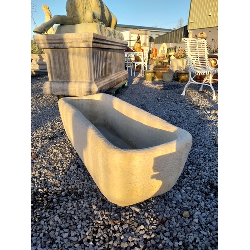 742 - Good quality moulded stone trough {29cm H x 99cm W x 39cm D}