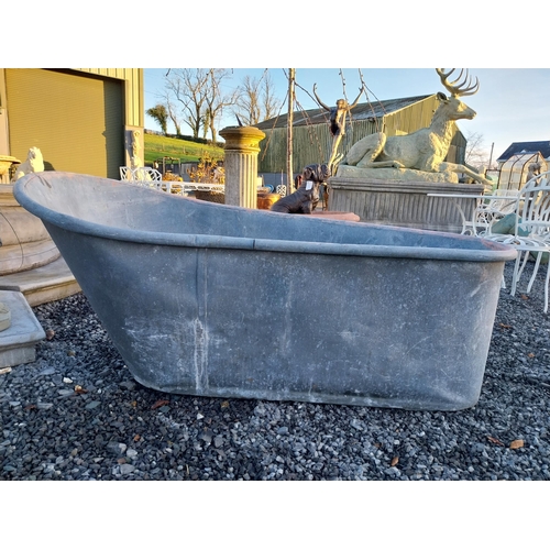 746 - Early 20th C zinc bathtub {76cm H x 170cm W x 77cm D}