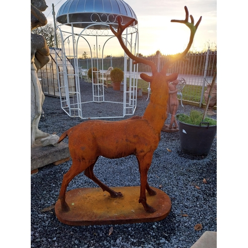 749 - Good quality cast iron majestic stag {147cm H x 107cm W x 65cm D}