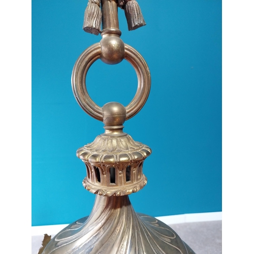 757 - Good quality 19th C. French gilded bronze and etched glass hanging lantern {92cm H x 32cm Dia.} (NOT... 