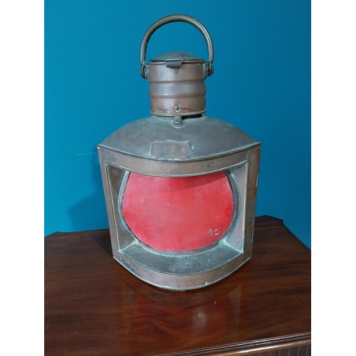 759 - 19th C. Copper ships lantern {52cm H x 36cm W x 30cm D} (NOT AVAILABLE TO VIEW IN PERSON)