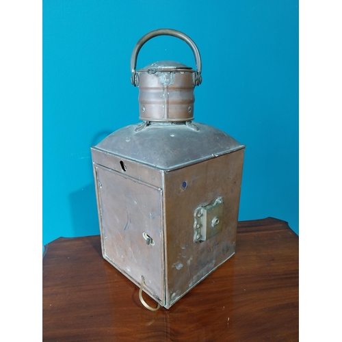 759 - 19th C. Copper ships lantern {52cm H x 36cm W x 30cm D} (NOT AVAILABLE TO VIEW IN PERSON)