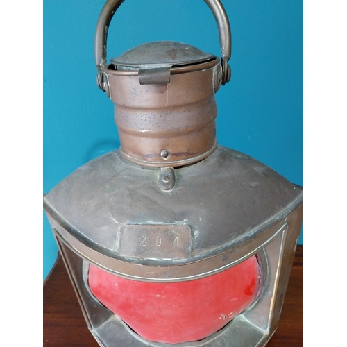 759 - 19th C. Copper ships lantern {52cm H x 36cm W x 30cm D} (NOT AVAILABLE TO VIEW IN PERSON)