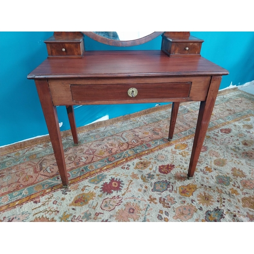 771 - 19th C. mahogany dressing table with single drawer in the frieze raised on square tapered legs {140 ... 