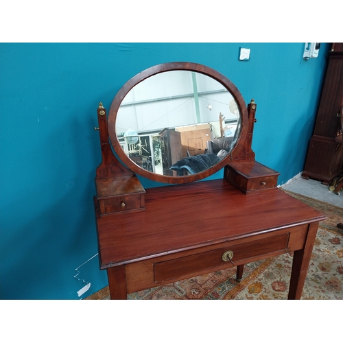 771 - 19th C. mahogany dressing table with single drawer in the frieze raised on square tapered legs {140 ... 