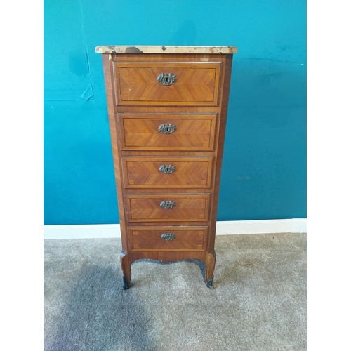 788 - Edwardian kingwood side cabinet with marble top {105 cm H x 45 cm W x 31 cm D}. { cm H  cm W cm D}. ... 