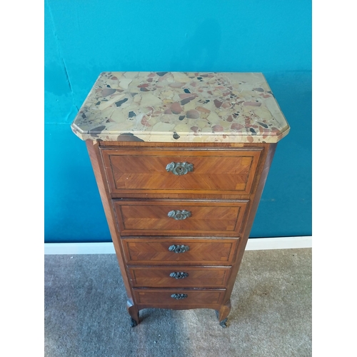 788 - Edwardian kingwood side cabinet with marble top {105 cm H x 45 cm W x 31 cm D}. { cm H  cm W cm D}. ... 