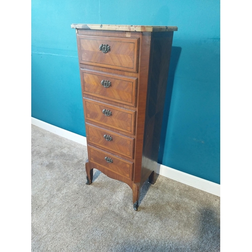 788 - Edwardian kingwood side cabinet with marble top {105 cm H x 45 cm W x 31 cm D}. { cm H  cm W cm D}. ... 